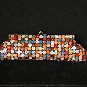 VTG Aldo 1990s Multicolor Button Clutch with Chain